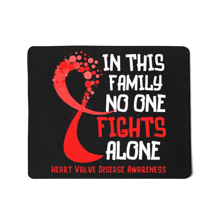 Heart Valve Disease Awareness Ribbon Family Red Fighter Mousepad