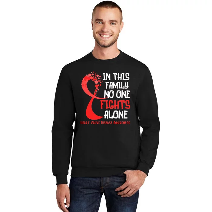 Heart Valve Disease Awareness Ribbon Family Red Fighter Tall Sweatshirt