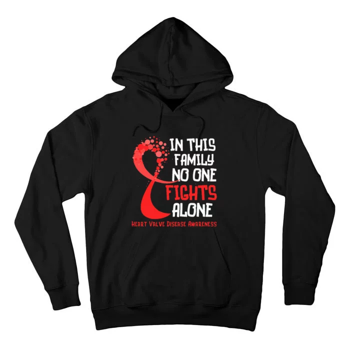 Heart Valve Disease Awareness Ribbon Family Red Fighter Tall Hoodie