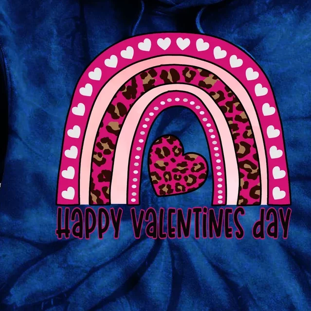 Happy Valentines Day Leopard Valentine Gift Tie Dye Hoodie