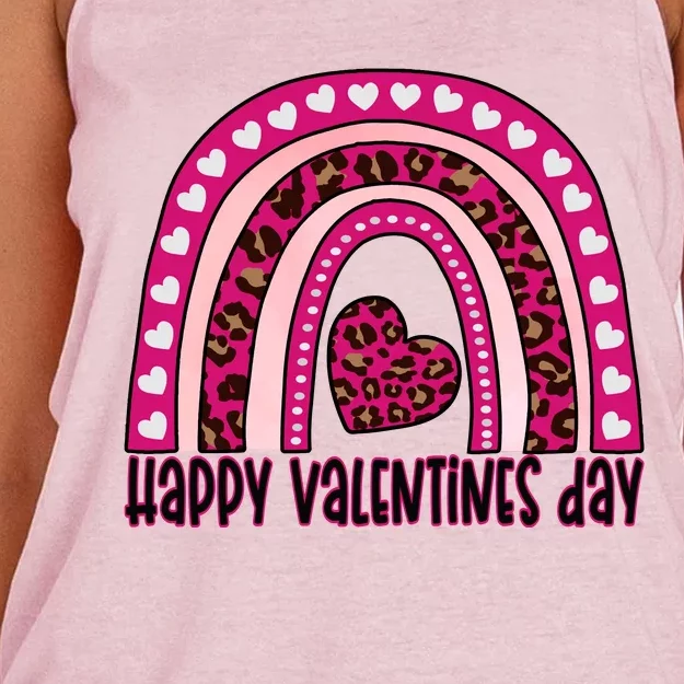 Happy Valentines Day Leopard Valentine Gift Women's Knotted Racerback Tank