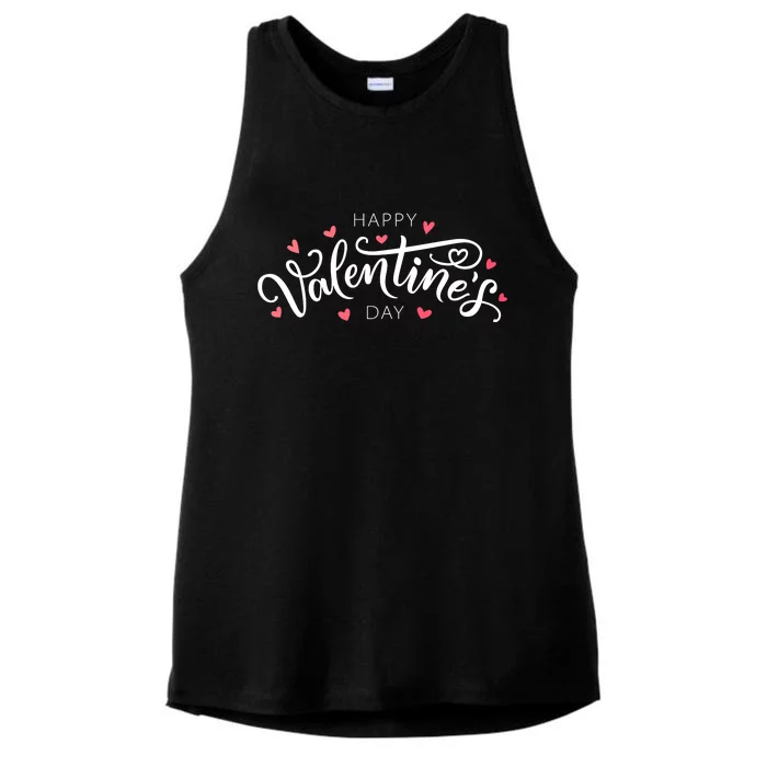 Happy Valentines Day Logo Ladies Tri-Blend Wicking Tank