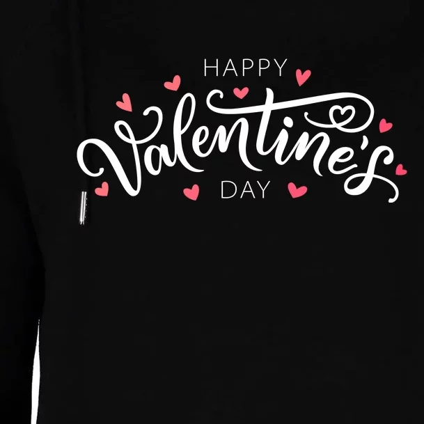 Happy Valentines Day Logo Womens Funnel Neck Pullover Hood