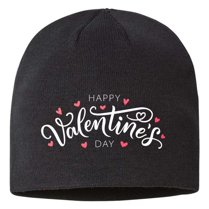 Happy Valentines Day Logo 8 1/2in Sustainable Knit Beanie