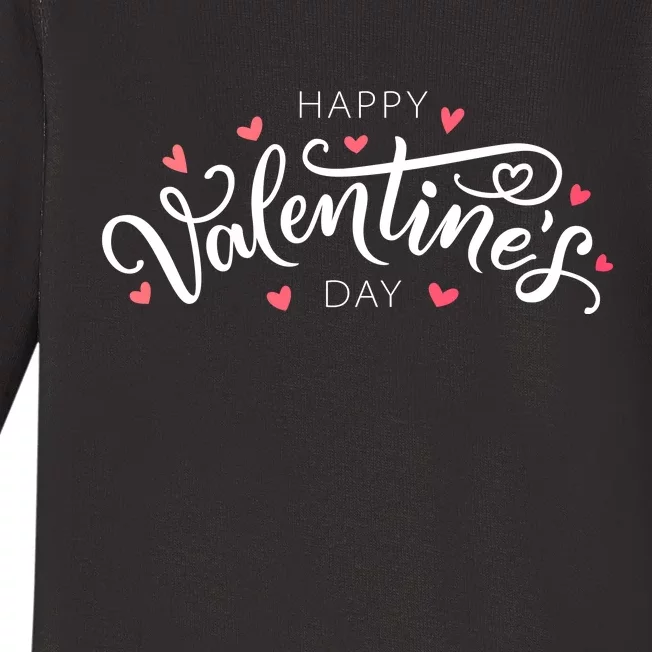 Happy Valentines Day Logo Baby Long Sleeve Bodysuit