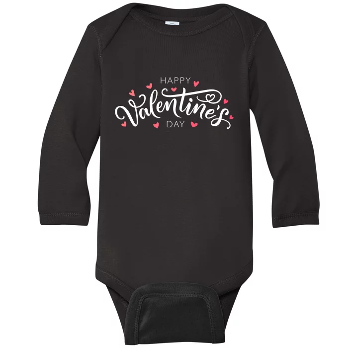 Happy Valentines Day Logo Baby Long Sleeve Bodysuit