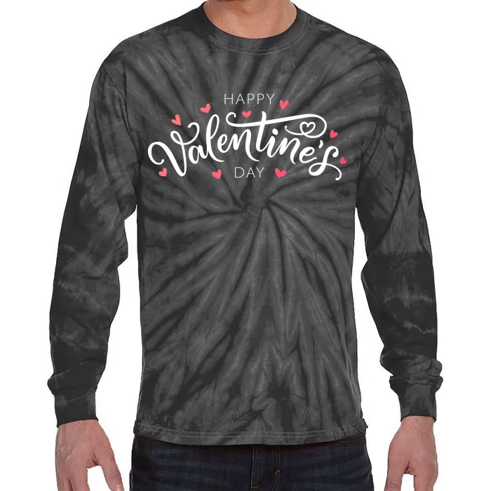 Happy Valentines Day Logo Tie-Dye Long Sleeve Shirt