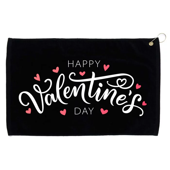 Happy Valentines Day Logo Grommeted Golf Towel