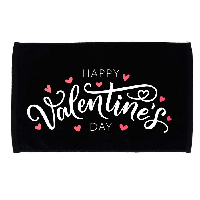 Happy Valentines Day Logo Microfiber Hand Towel