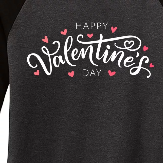 Happy Valentines Day Logo Women's Tri-Blend 3/4-Sleeve Raglan Shirt