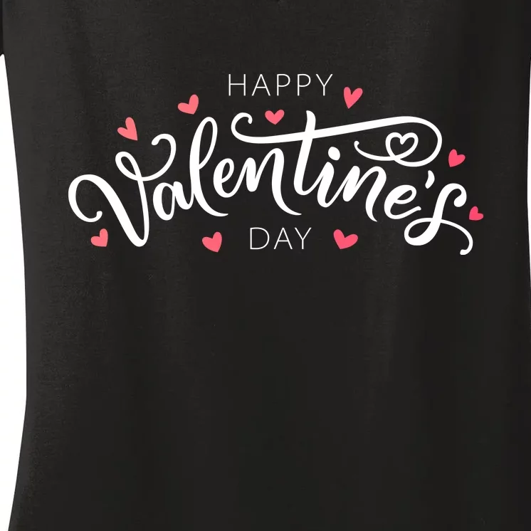 Happy Valentines Day Logo Women's V-Neck T-Shirt