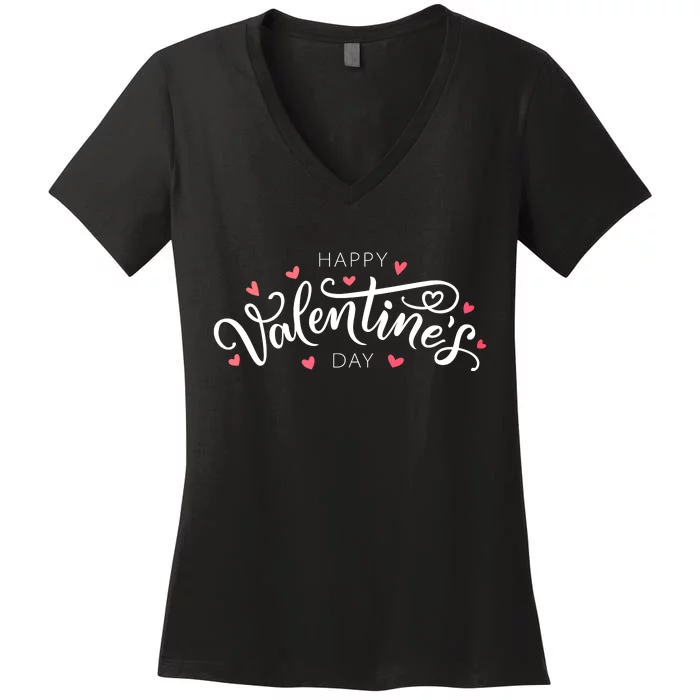 Happy Valentines Day Logo Women's V-Neck T-Shirt