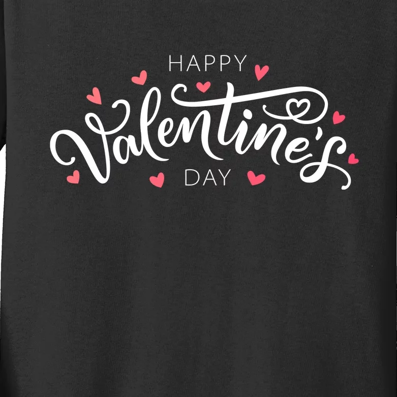 Happy Valentines Day Logo Kids Long Sleeve Shirt