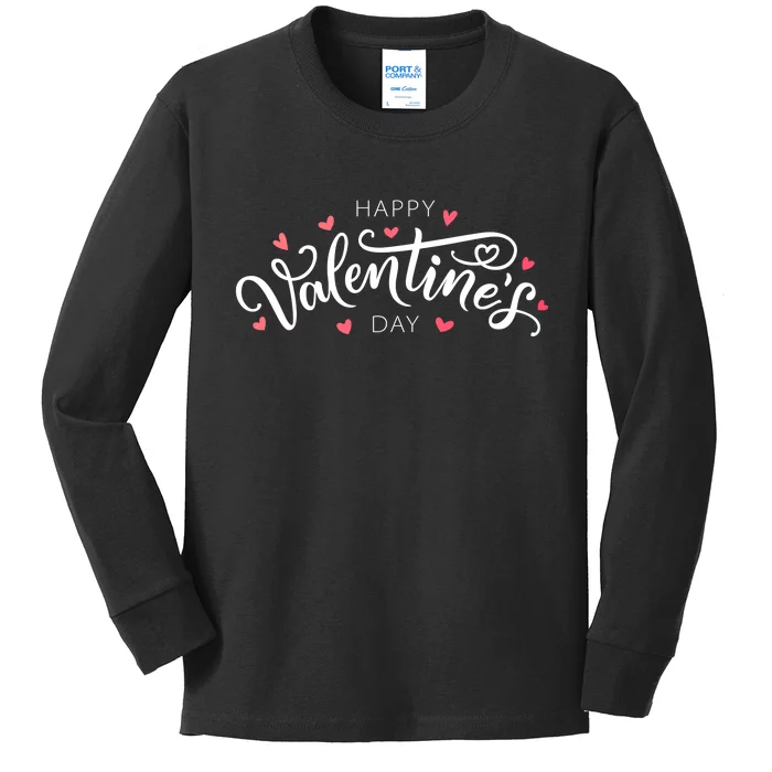 Happy Valentines Day Logo Kids Long Sleeve Shirt