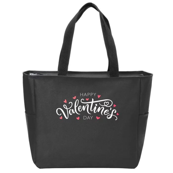 Happy Valentines Day Logo Zip Tote Bag