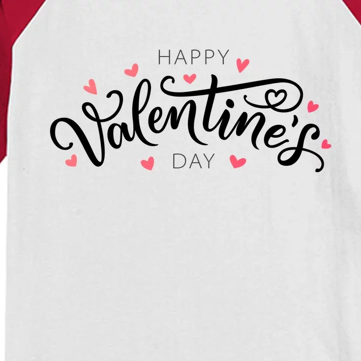 Happy Valentines Day Logo Kids Colorblock Raglan Jersey