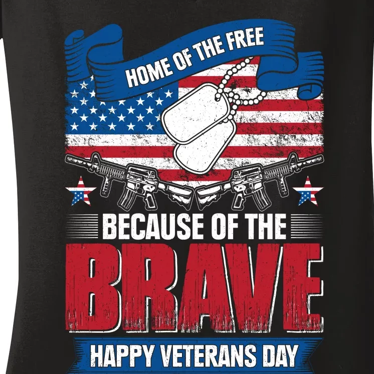 Happy Veterans Day T Women's V-Neck T-Shirt