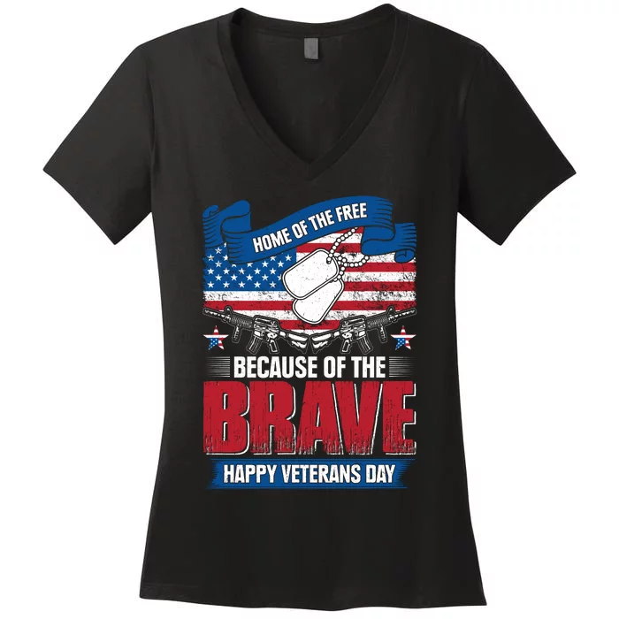 Happy Veterans Day T Women's V-Neck T-Shirt