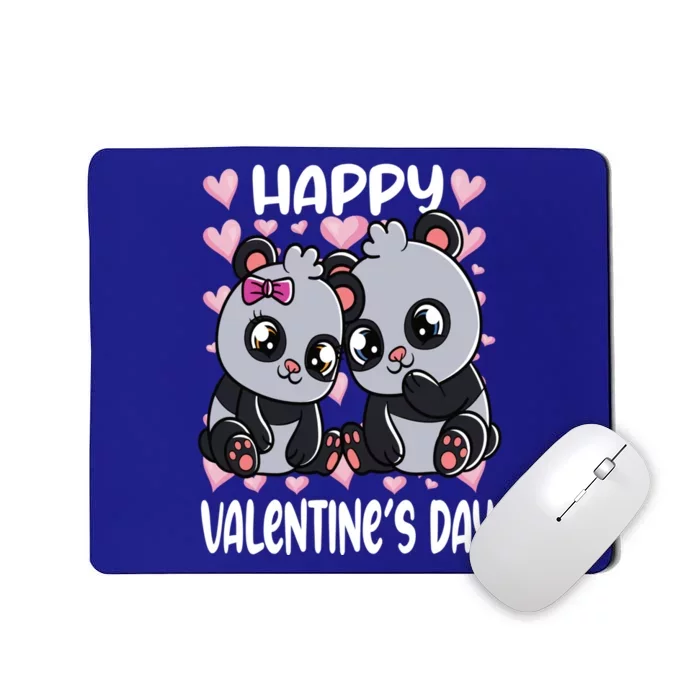 Happy Valentine's Day Panda Bears Pandas Valentines Day Cute Gift Mousepad