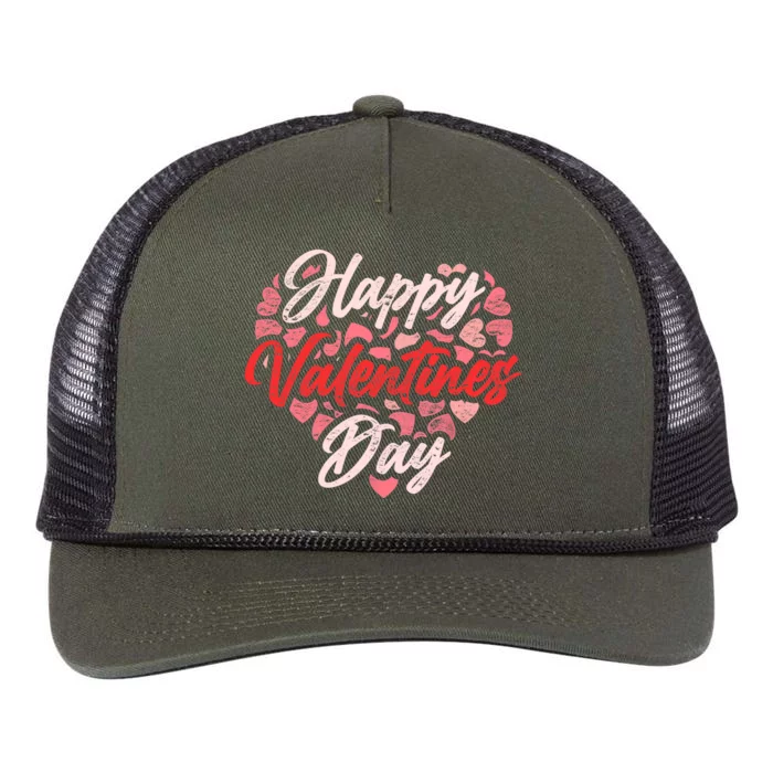 Happy Valentines Day Retro Rope Trucker Hat Cap