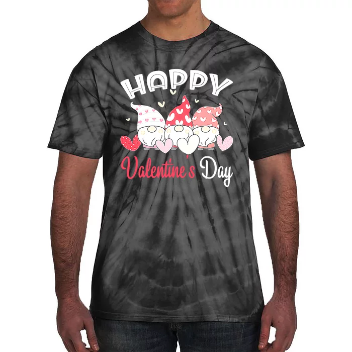 Happy Valentine's Day Gnome Heart For Couples Tie-Dye T-Shirt