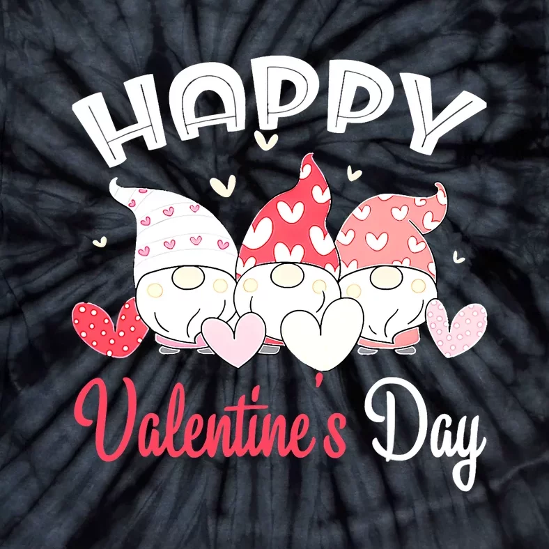 Happy Valentine's Day Gnome Heart For Couples Tie-Dye T-Shirt