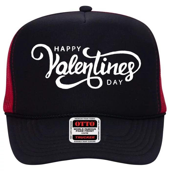 Happy Valentines Day Cute Holiday Gift High Crown Mesh Trucker Hat