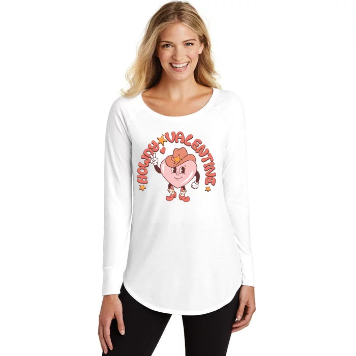 Howdy Valentine's Day Cowboy Western Lover Anniversary Women's Perfect Tri Tunic Long Sleeve Shirt