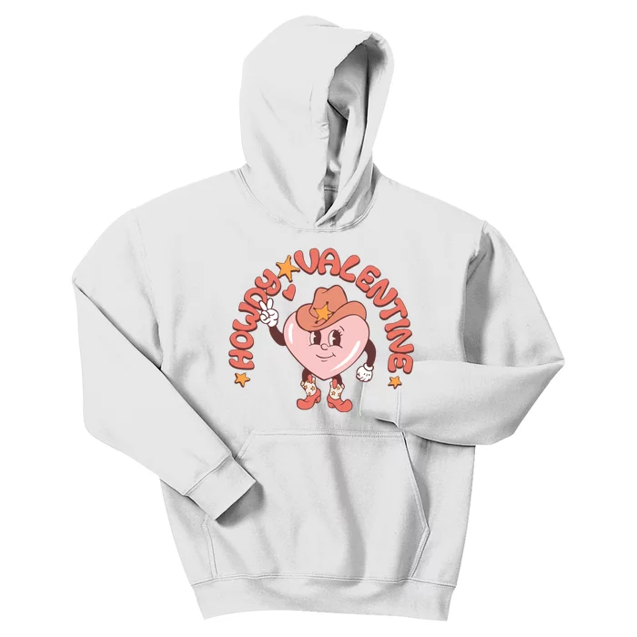 Howdy Valentine's Day Cowboy Western Lover Anniversary Kids Hoodie