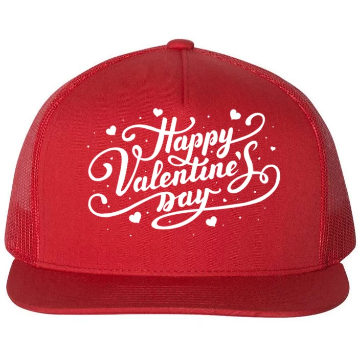 Happy Valentines Day Romantic Gift Flat Bill Trucker Hat