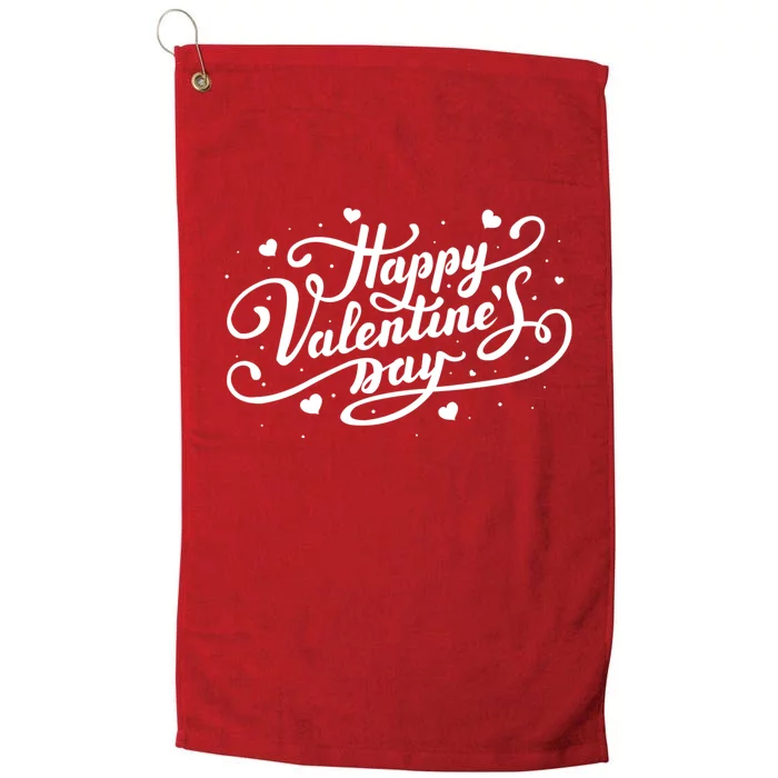 Happy Valentines Day Romantic Gift Platinum Collection Golf Towel