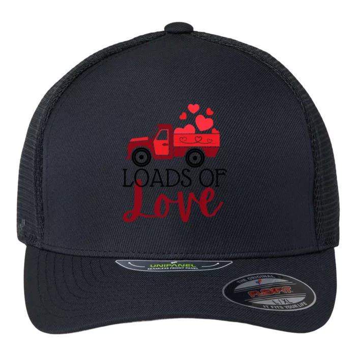 Happy Valentines Day Farm Truck Loads Of Love Gift Flexfit Unipanel Trucker Cap