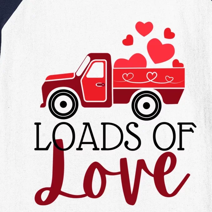 Happy Valentines Day Farm Truck Loads Of Love Gift Baseball Sleeve Shirt