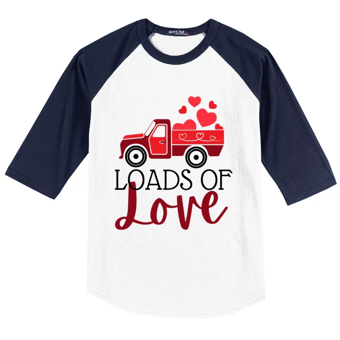 Happy Valentines Day Farm Truck Loads Of Love Gift Baseball Sleeve Shirt