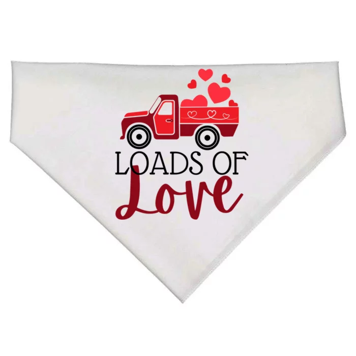 Happy Valentines Day Farm Truck Loads Of Love Gift USA-Made Doggie Bandana