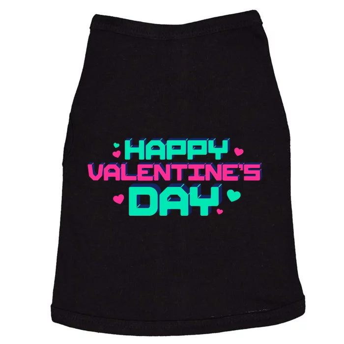 Happy Valentines Day Retro Neon Gift Doggie Tank