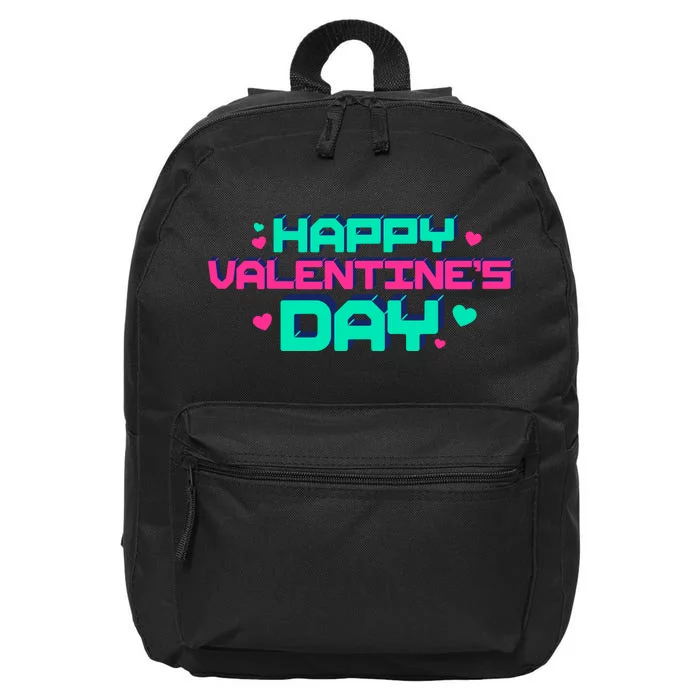 Happy Valentines Day Retro Neon Gift 16 in Basic Backpack