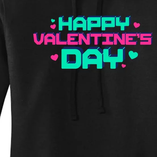 Happy Valentines Day Retro Neon Gift Women's Pullover Hoodie