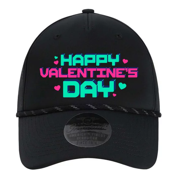 Happy Valentines Day Retro Neon Gift Performance The Dyno Cap