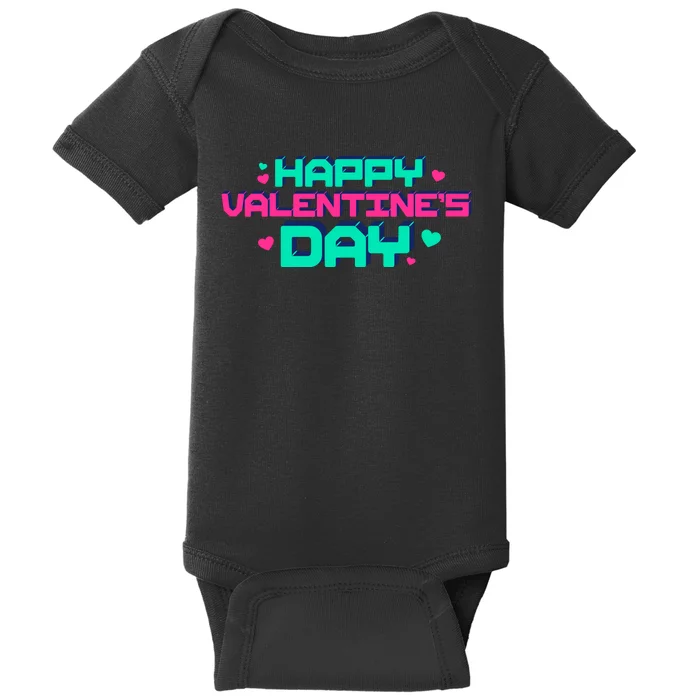 Happy Valentines Day Retro Neon Gift Baby Bodysuit