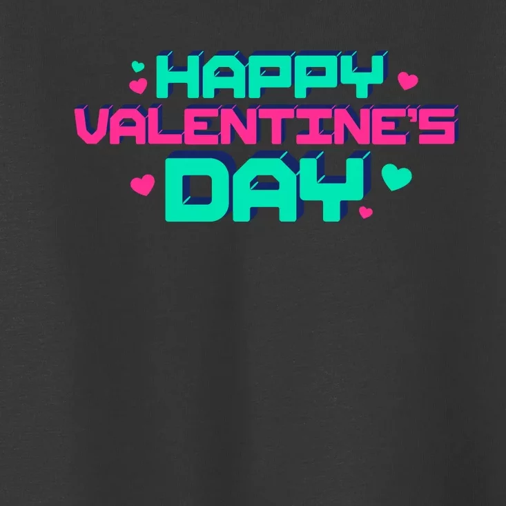 Happy Valentines Day Retro Neon Gift Toddler T-Shirt