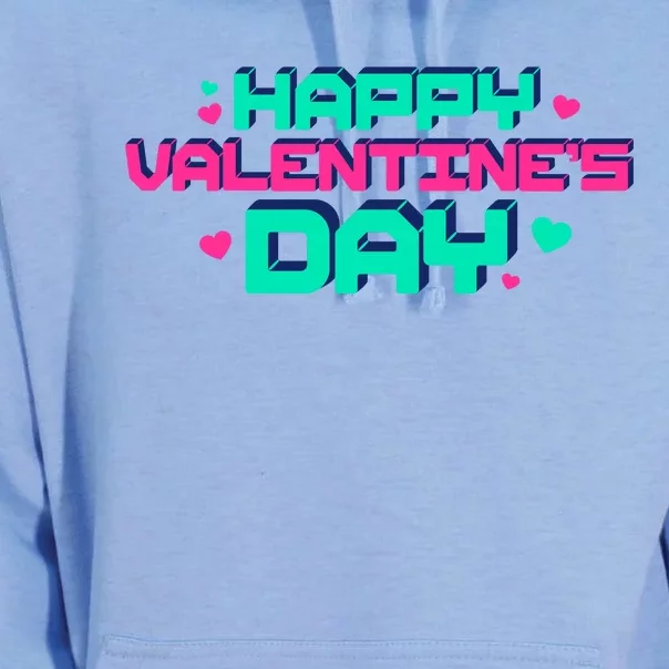 Happy Valentines Day Retro Neon Gift Unisex Surf Hoodie