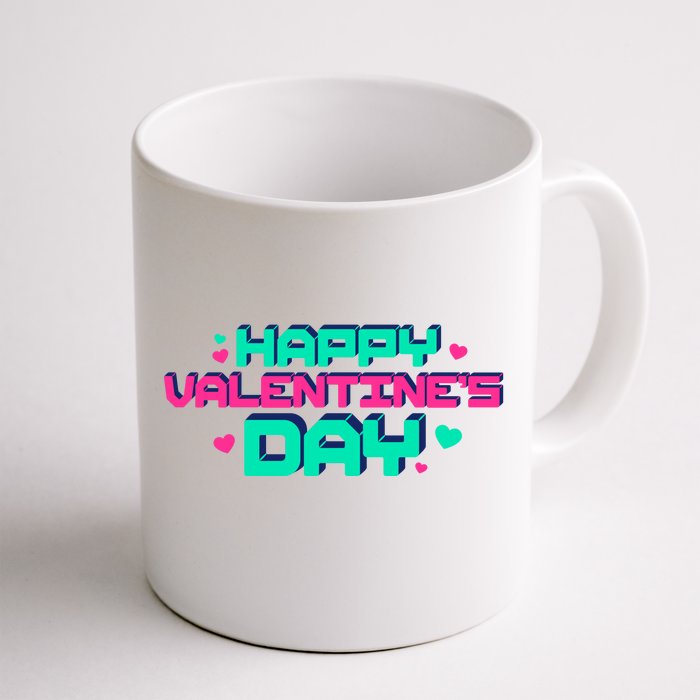 Happy Valentines Day Retro Neon Gift Front & Back Coffee Mug