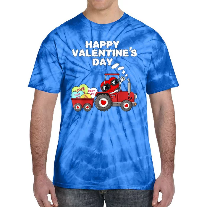 Happy Valentines Day Heart In Tractor Funny Great Gift Tie-Dye T-Shirt