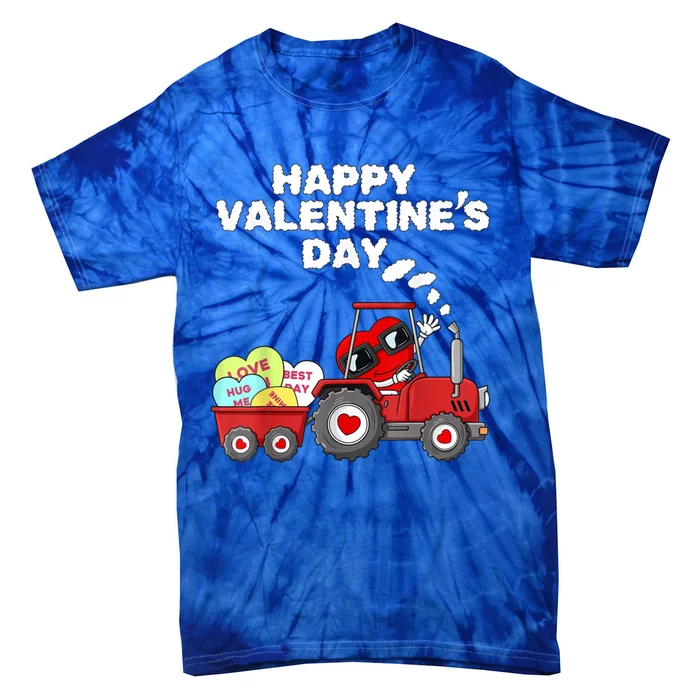 Happy Valentines Day Heart In Tractor Funny Great Gift Tie-Dye T-Shirt