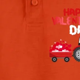 Happy Valentines Day Heart In Tractor Funny Gift Dry Zone Grid Performance Polo