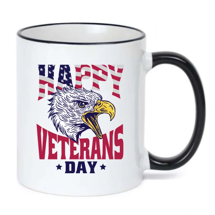 Happy Veterans Day Eagle Black Color Changing Mug