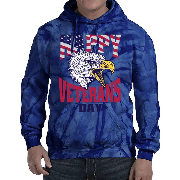 Happy Veterans Day Eagle Tie Dye Hoodie