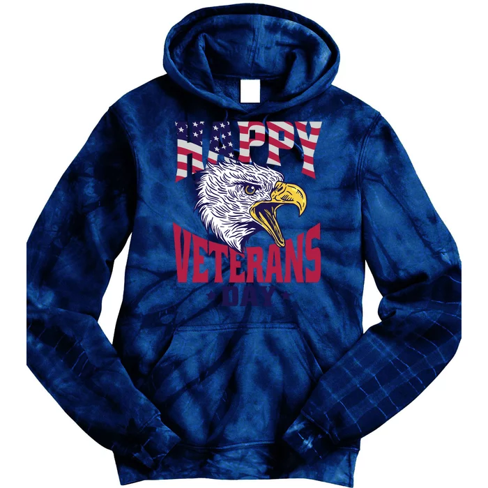 Happy Veterans Day Eagle Tie Dye Hoodie