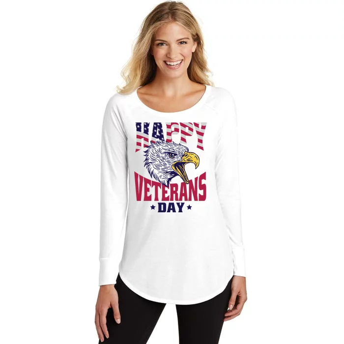 Happy Veterans Day Eagle Women's Perfect Tri Tunic Long Sleeve Shirt